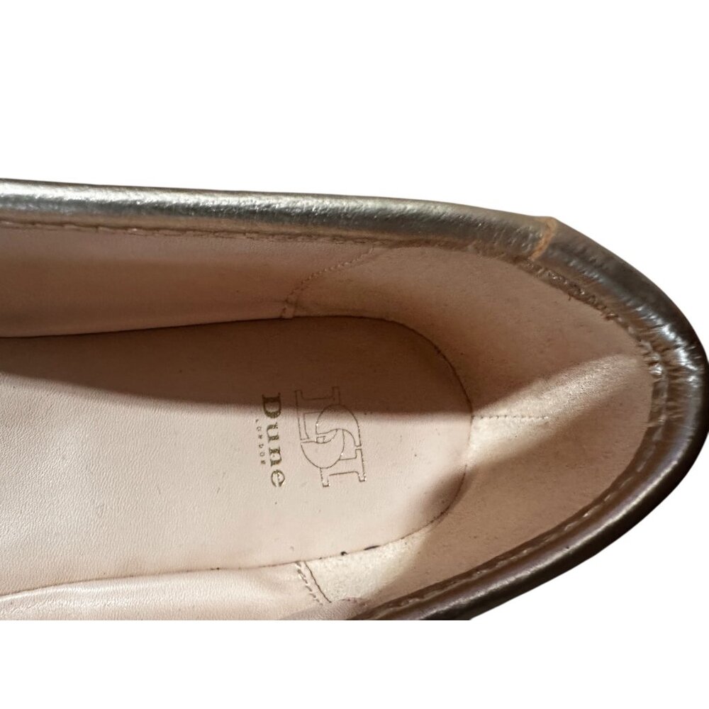 Dune London Metallic Woven Leather Ballet Flats 39 8.5 Gold Coquette Preppy Bow - Picture 7 of 10